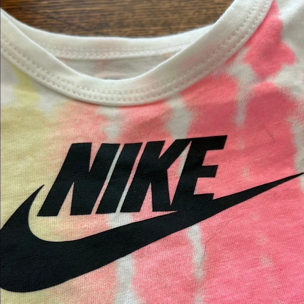 Nike Pink Tie-Dye Onesie and Black Leggings Set